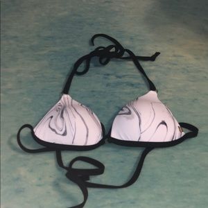 Marble black and white bikini top